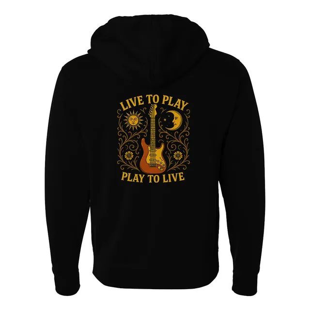 Joe Bonamassa Live To Play zip-hettegenser svart unisex