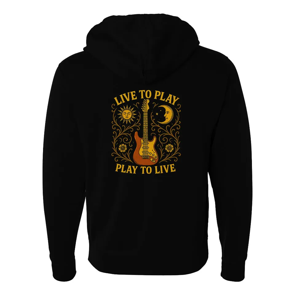 Joe Bonamassa Live To Play zip-hettegenser svart unisex