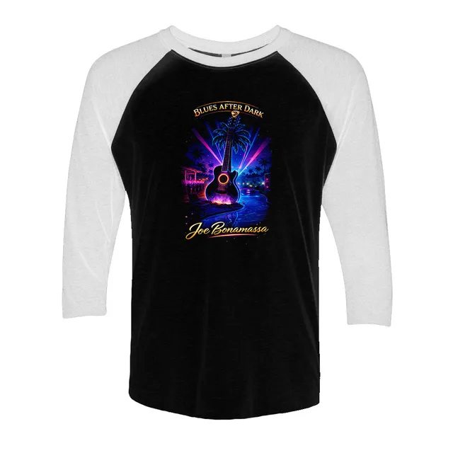 Joe Bonamassa Blues After Dark T-skjorte 3/4 ermer hvit/svart
