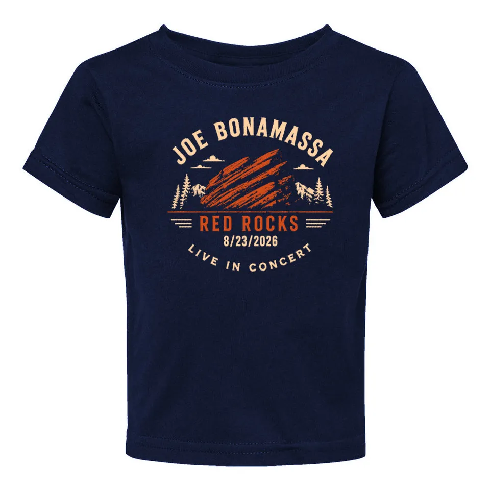 Joe Bonamassa 2026 Red Rocks t-skjorte toddler bomull