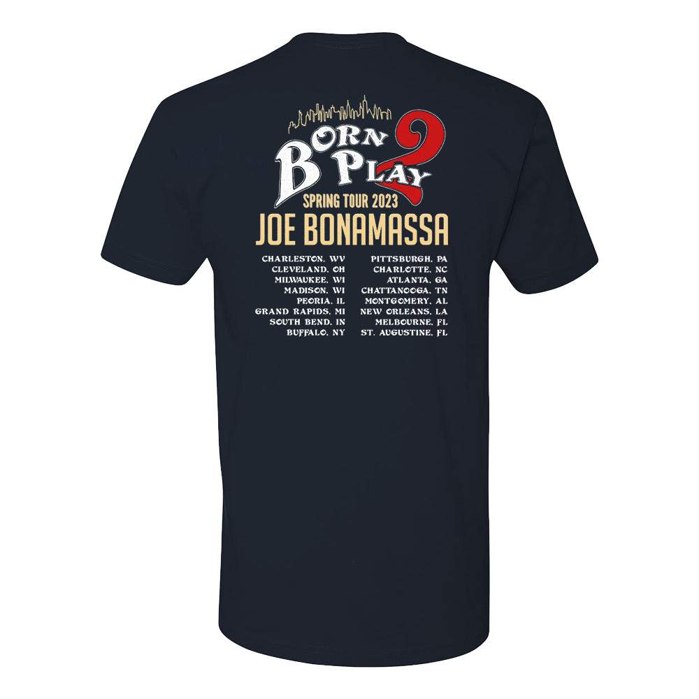 Joe Bonamassa 2023 U.S. Spring Tour t-skjorte svart unisex bomull