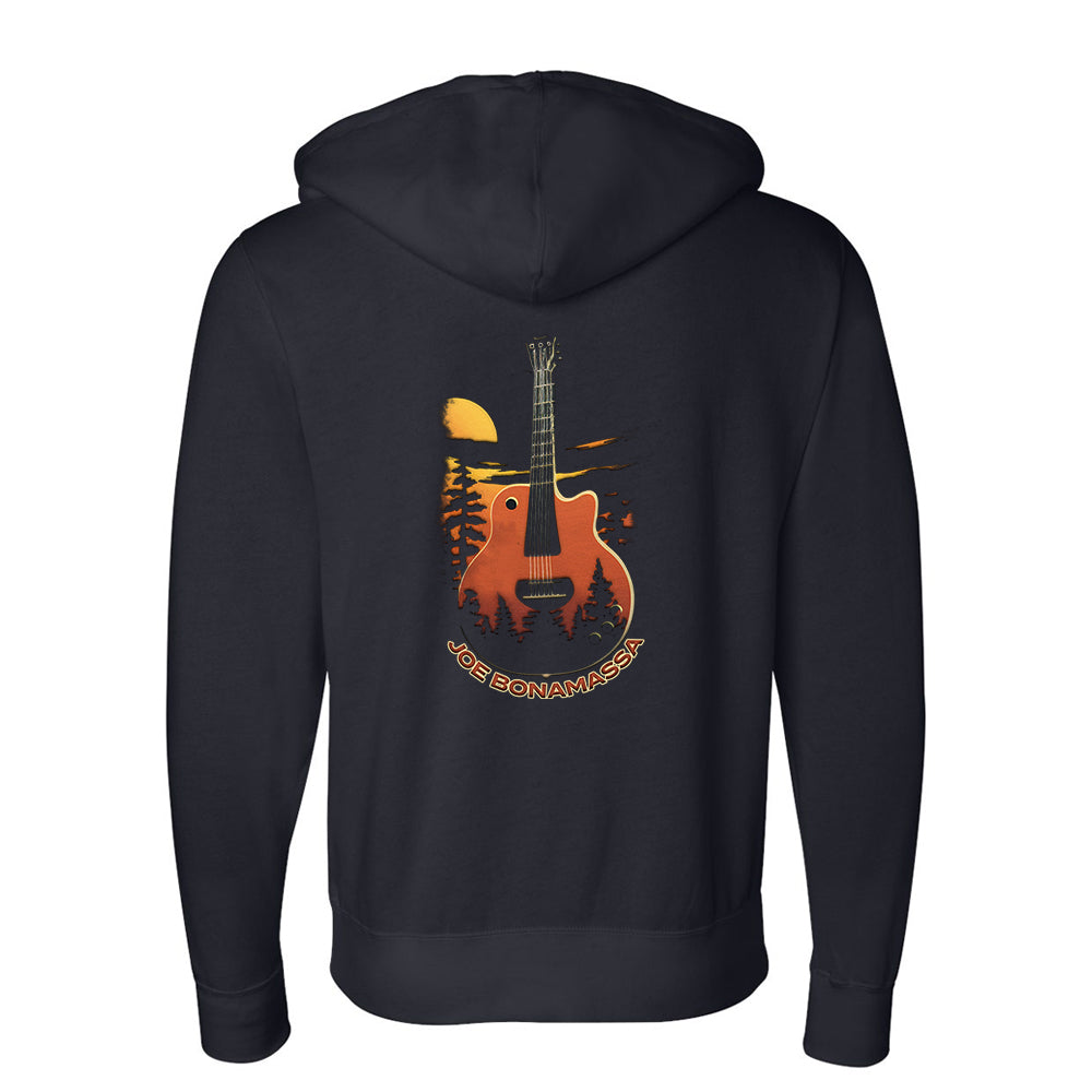 Joe Bonamassa Moonlit Blues hettegenser zip unisex svart fleece