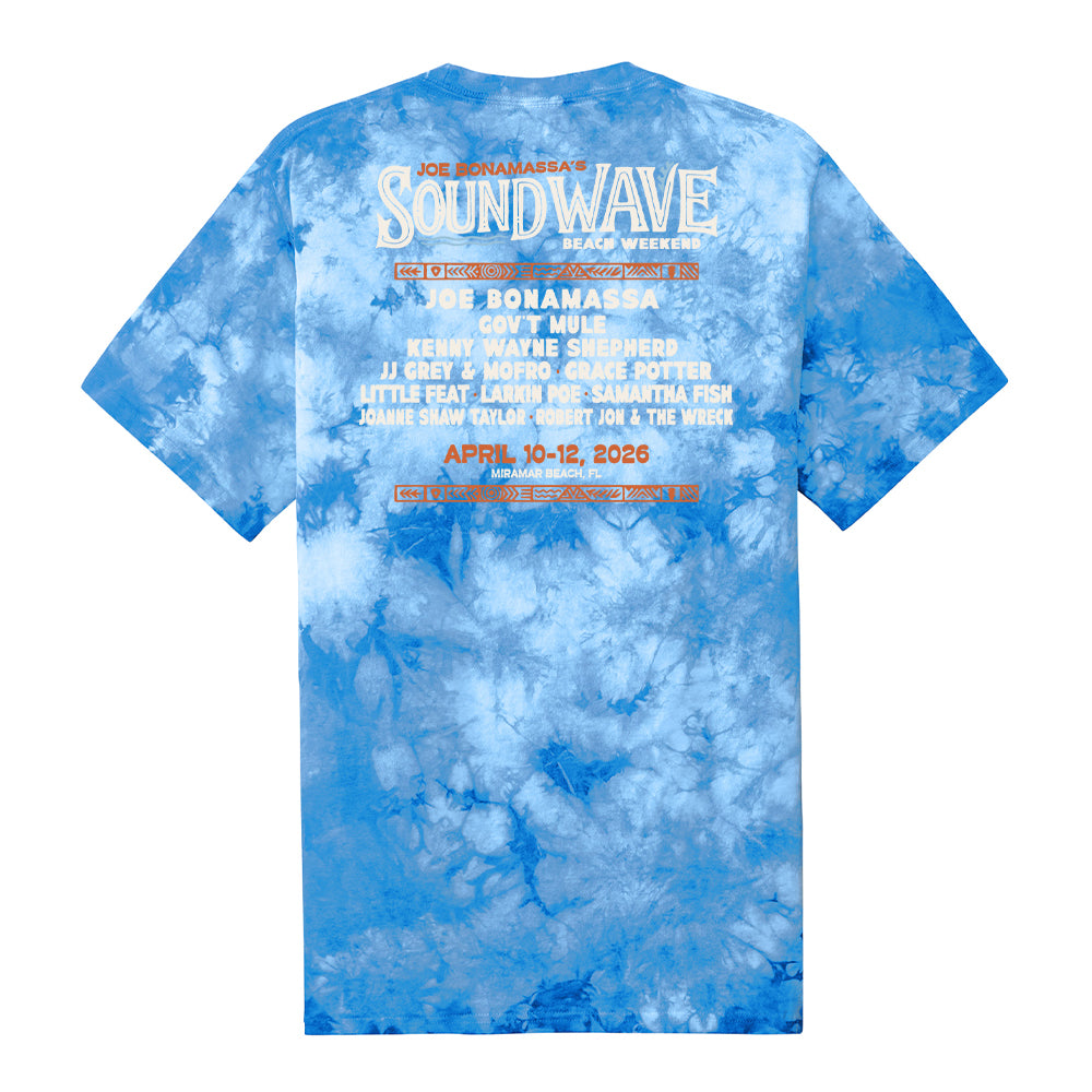 Joe Bonamassa 2026 Sound Wave Beach Weekend Crystal Tie Dye T-skjorte Lemon unisex