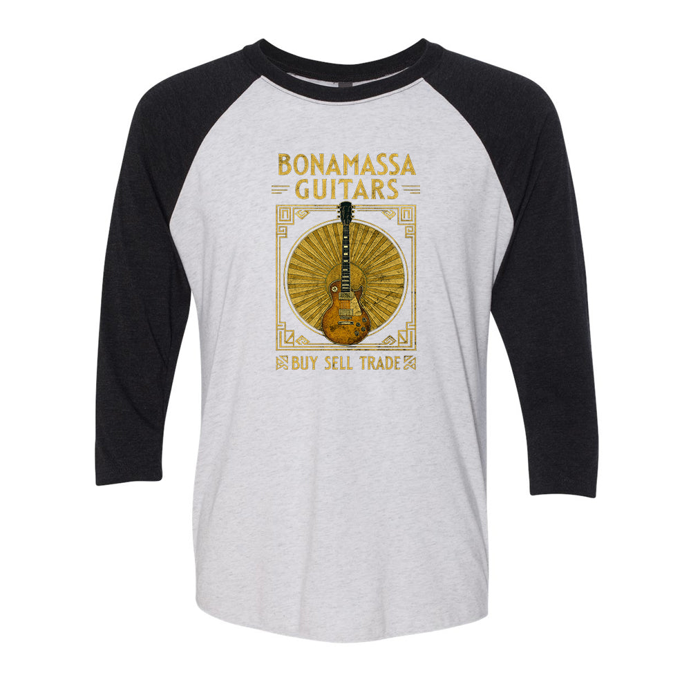 Joe Bonamassa Standard Gold 3/4 t-skjorte hvit/svart – triblend