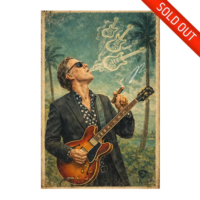 Joe Bonamassa Smokin Blues trykk 2026 signert 21 tommer